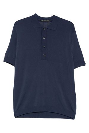 Polo in maglia di viscosa leggera blu LOW BRAND | LM26002E044